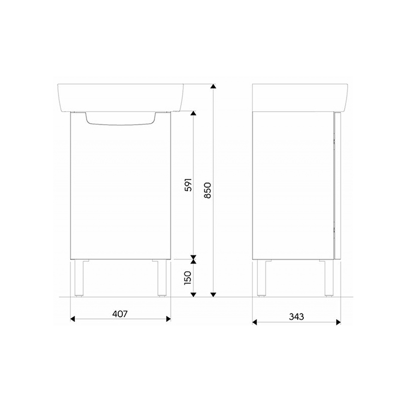 Set mobilier si lavoar, Kolo Geberit Group, Rekord, 50cm, alb lucios